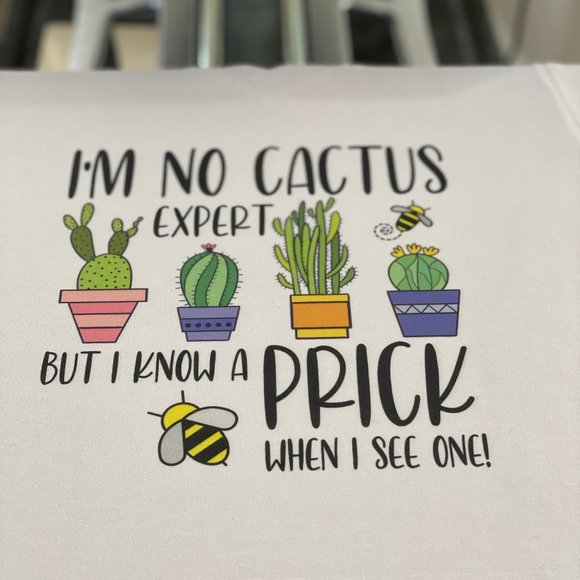 Women Funny Cacti T-Shirt I'm No Cactus Expert But I Know A Prick When I See One - Picture 5 of 5